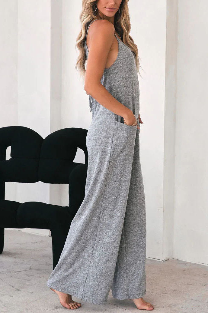 Run Away With Me Gray Jumpsuit - Fashionpara