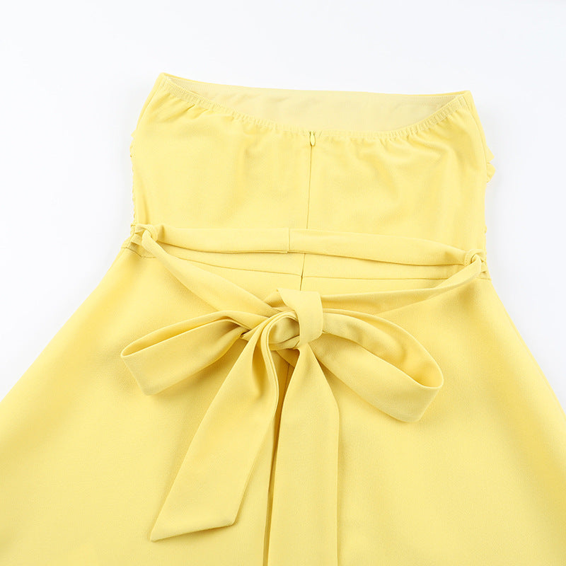 Strapless Ruched Full-Skirt Fit-and-Flare Mini Dress 16