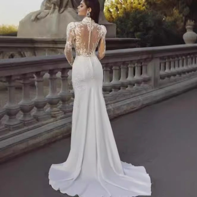 Long Sleeve French Princess Wedding Dress