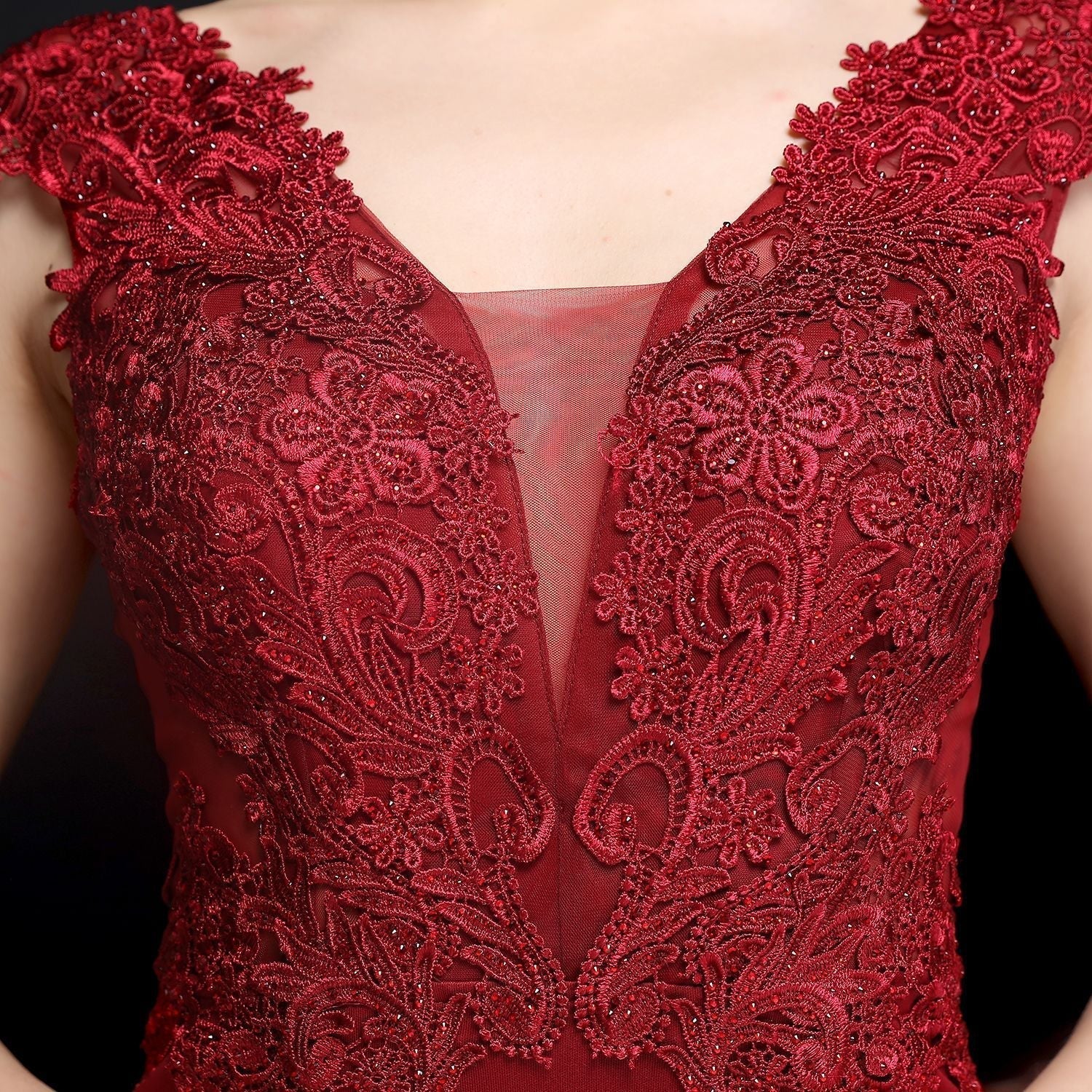 Amelia embroidered sequined fishtail dress - Fashionpara