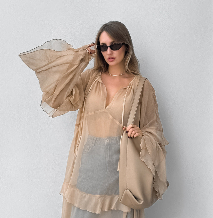 Ronnie Sheer Dress - Khaki