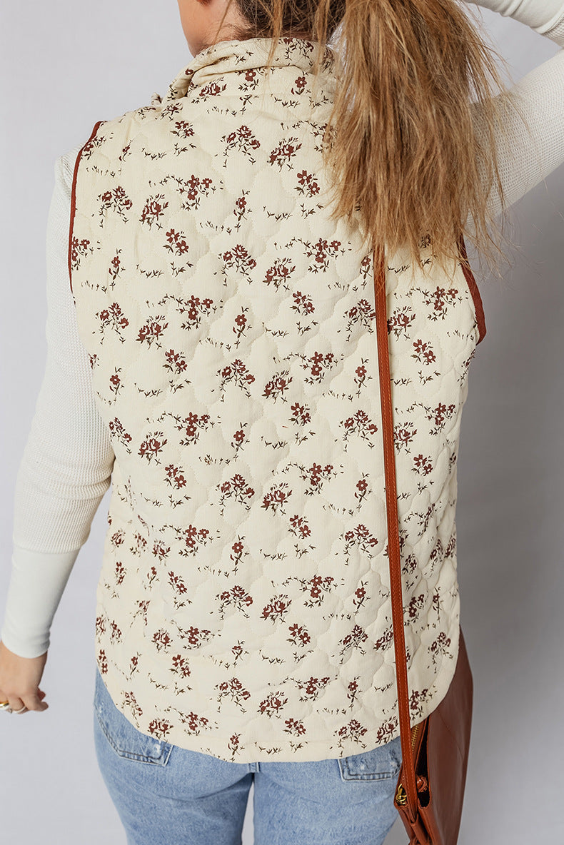 Romantic Floral Color Block Vest 4
