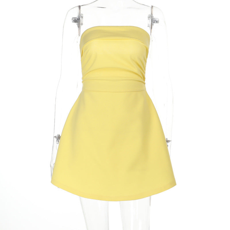 Strapless Ruched Full-Skirt Fit-and-Flare Mini Dress 6