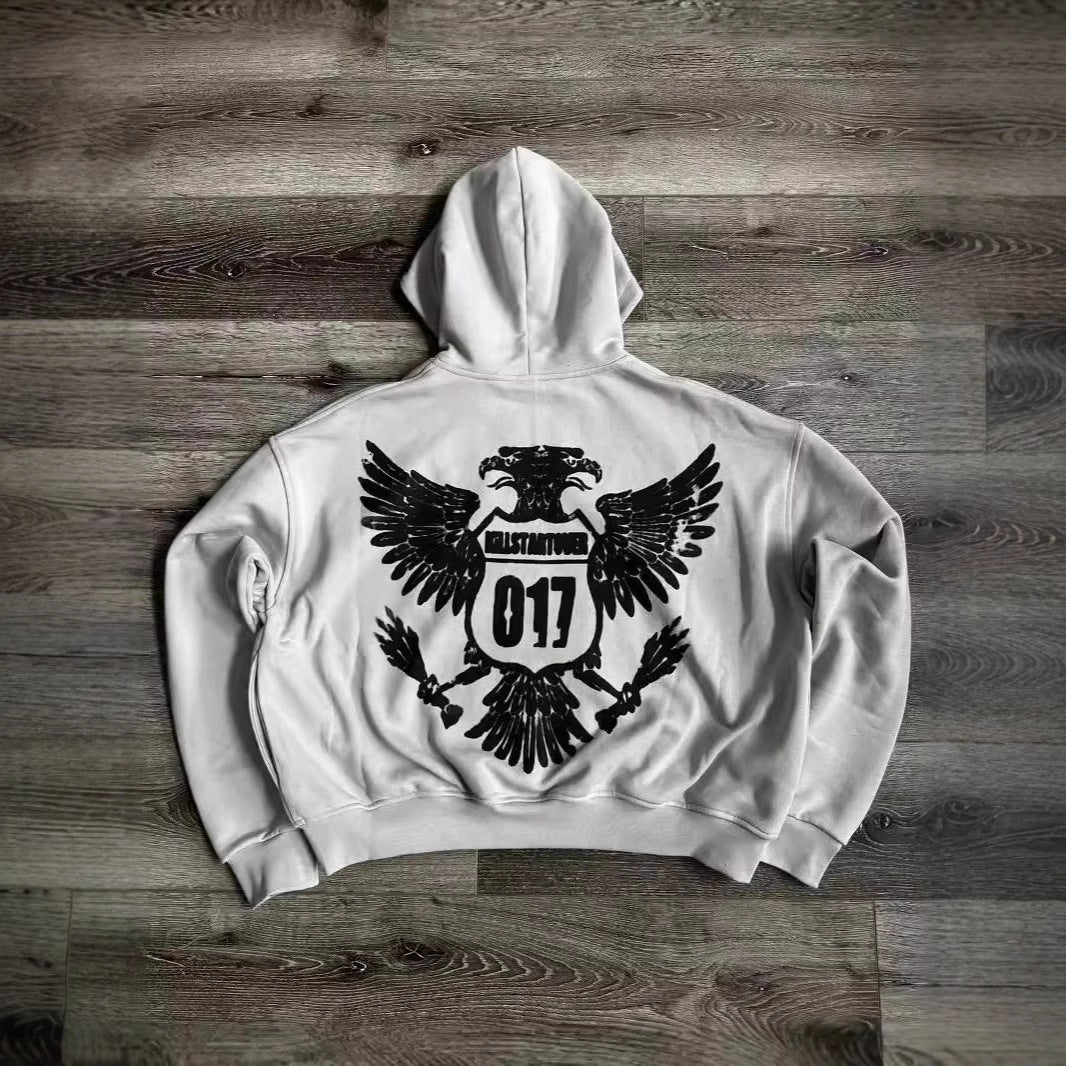 Creative 3D Embossed Loose Fit Hoodie - Fashionpara