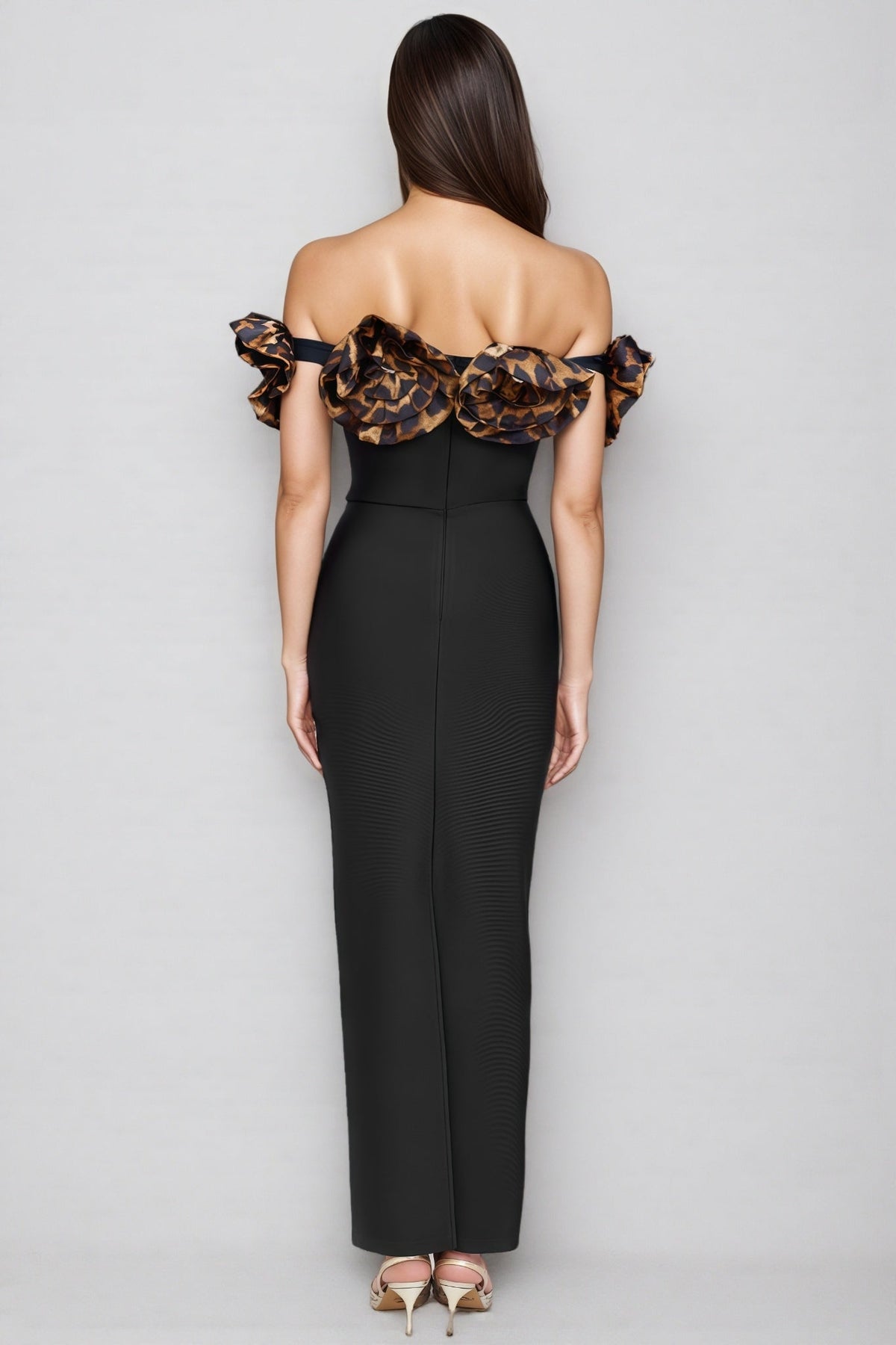 Donsa 3D Floral Bandage Maxi Dress - View 6