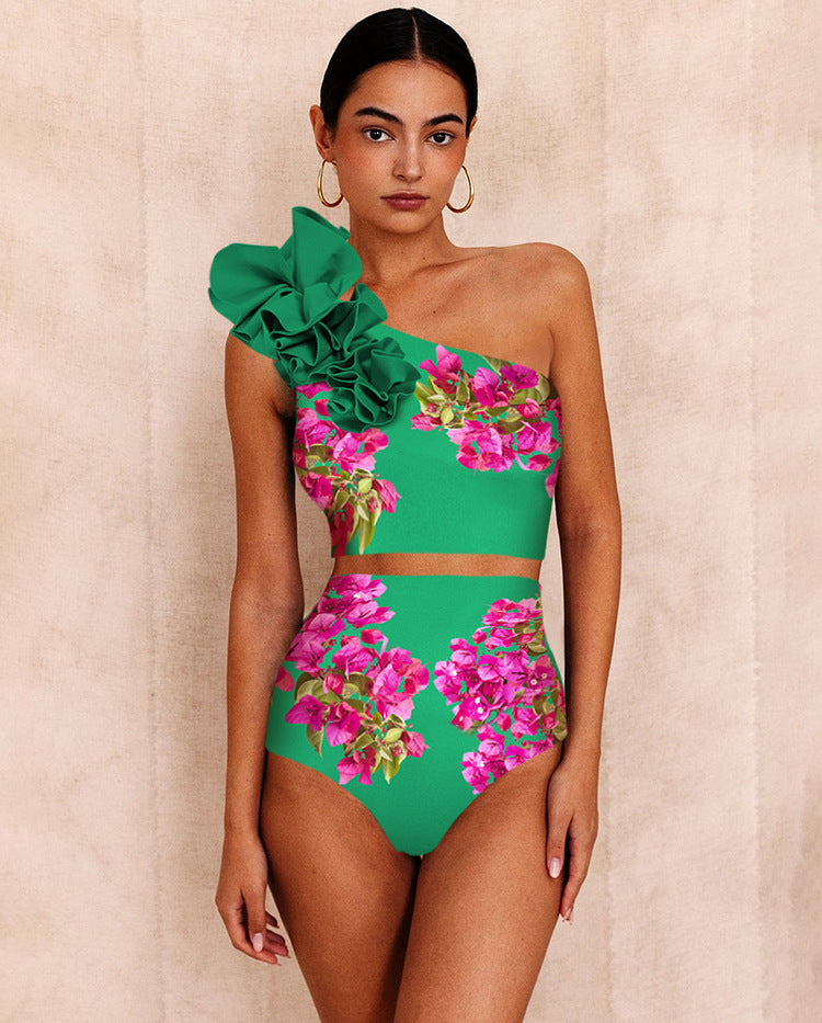Floral Shore Bikini - Green - Fashionpara