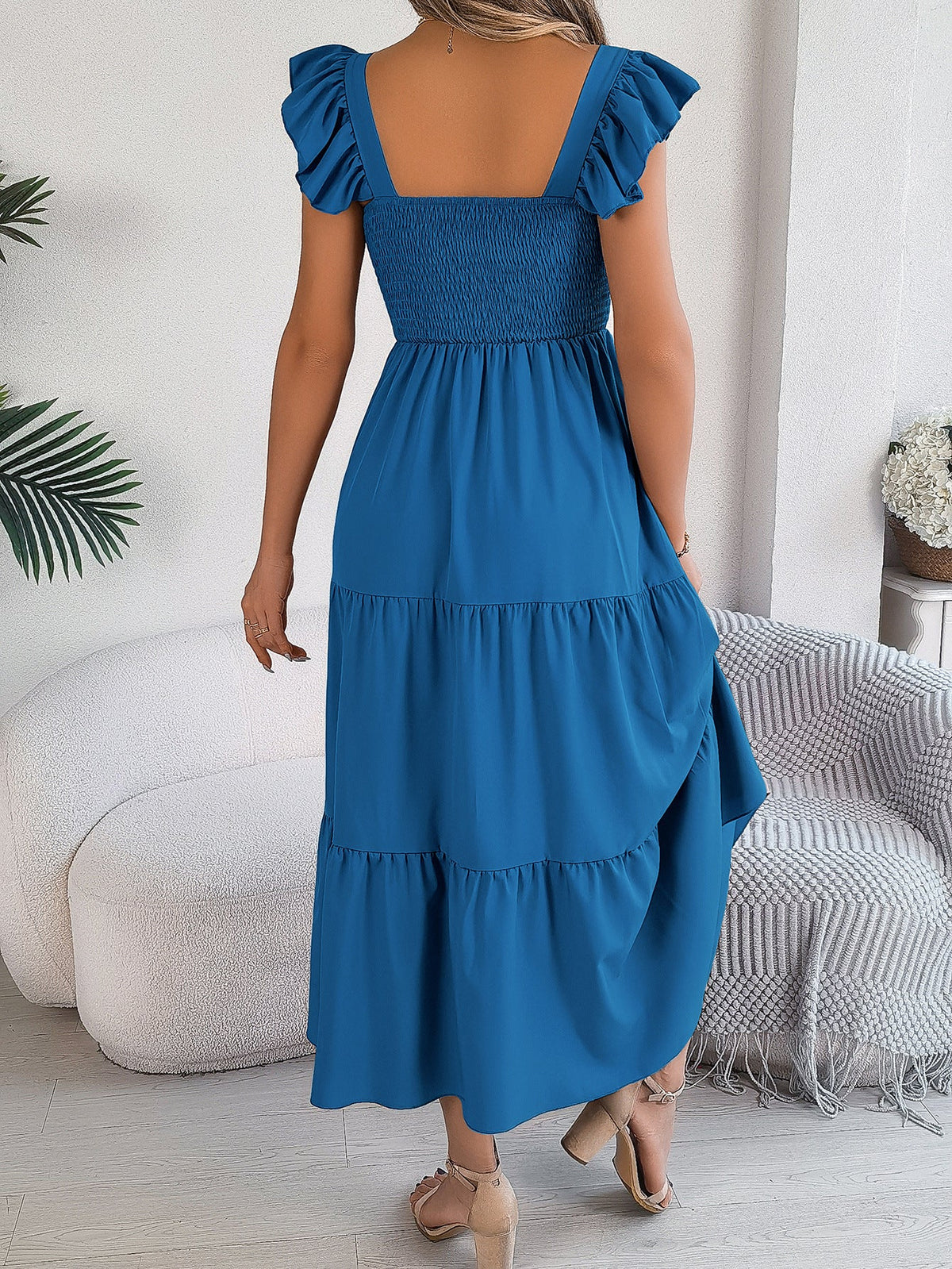 Embroidered Floral Off-Shoulder Ruffle Tiered Maxi Dress 6