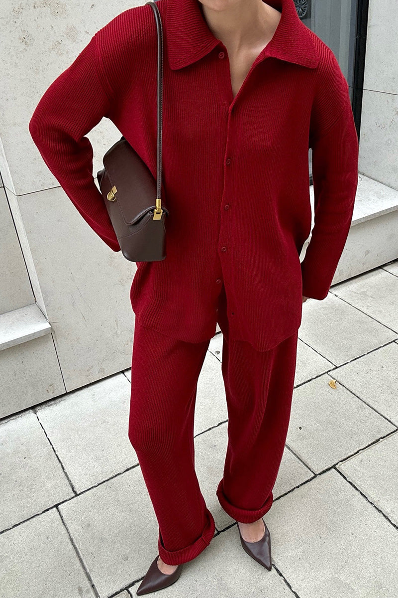 Edinburgh Royal Mile Elegant Knitted Coat and Trousers Set