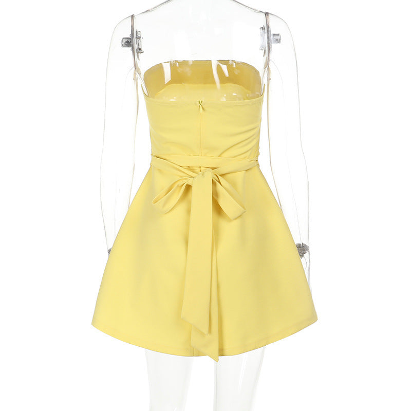Strapless Ruched Full-Skirt Fit-and-Flare Mini Dress 7