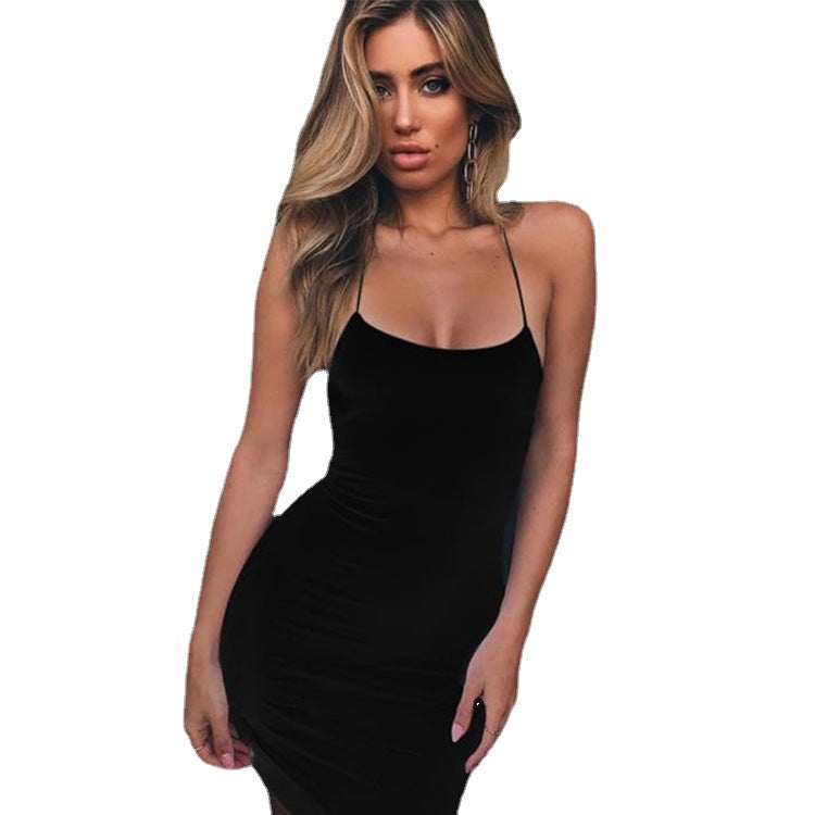 Spaghetti Strap Scoop Neck Bodycon Mini Dress