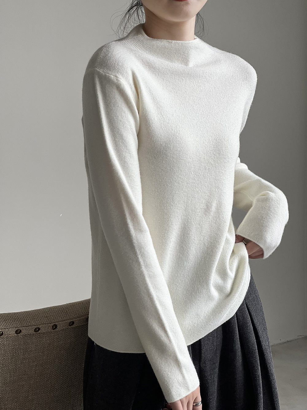 Brushed Soft Touch Half Turtleneck Sweater for Comfort