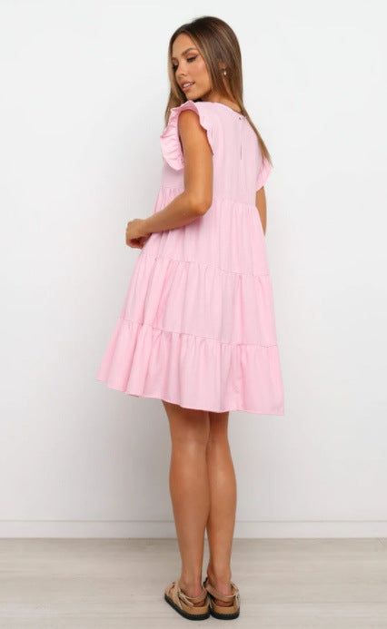 Ruffle Sleeve Tiered Babydoll Swing Mini Dress 3