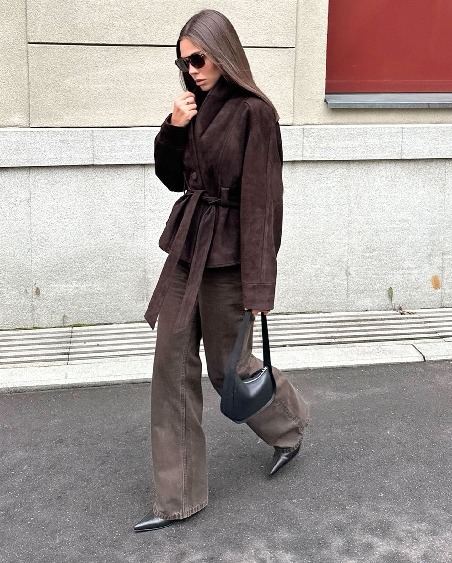 Chic Vintage Suede Long-Sleeved Nubuck Coat Jacket