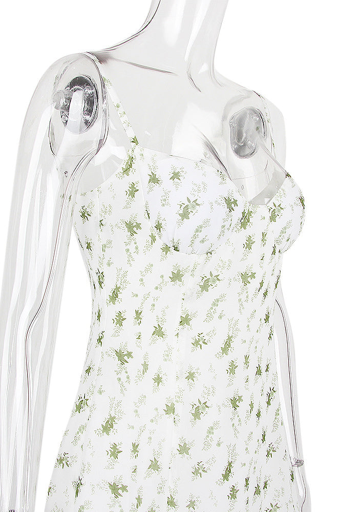 Ditsy Floral Sweetheart Strappy Bodycon Mini Dress 11