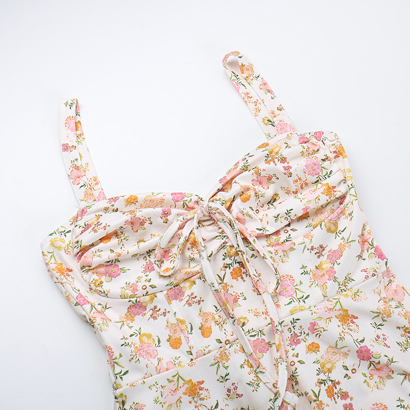 Floral Print Sweetheart Corset Flared Maxi Dress 14