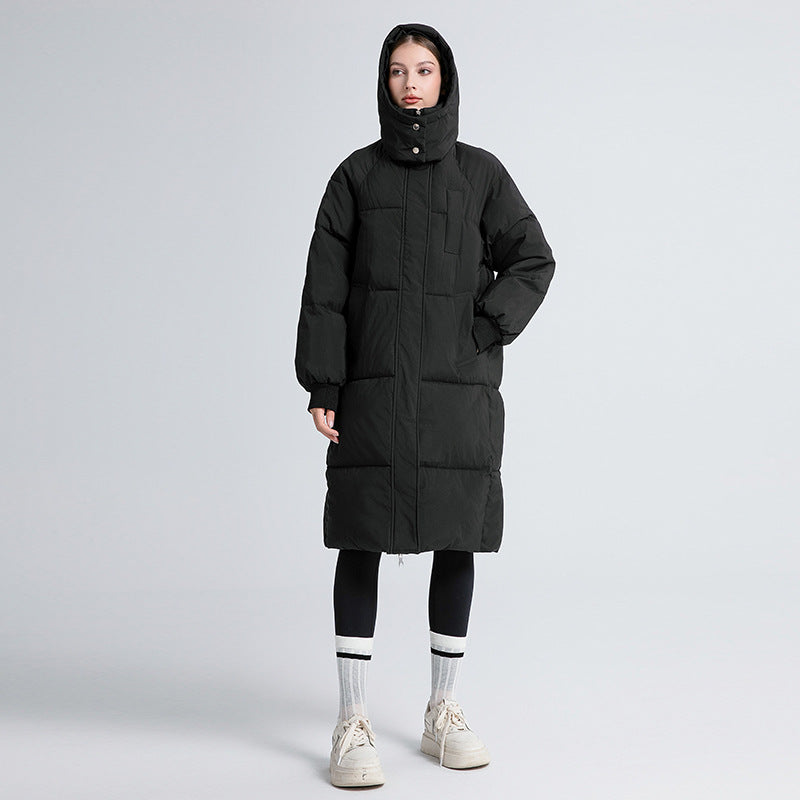 Hooded Zip Front Longline Puffer Coat 5