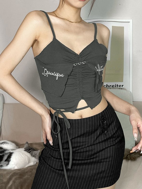 Solid Color Slim Letter Embroidered Stealth