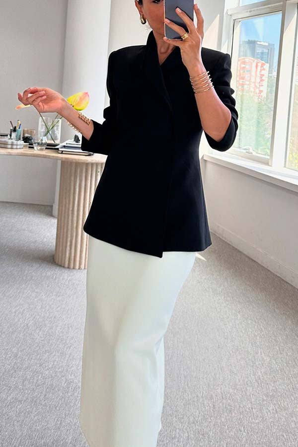 Chic Long-Sleeved Loose-Fit Suit Jacket for Effortless Style