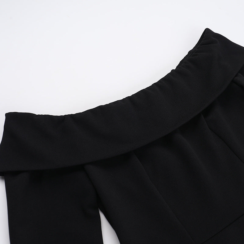 Barbara 2.0 Off Shoulder Mini dress-Black