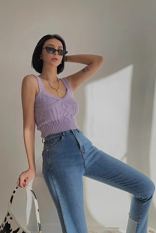 Orro Shop Stylish Crop Sweater Tank Top for Chic Comfort