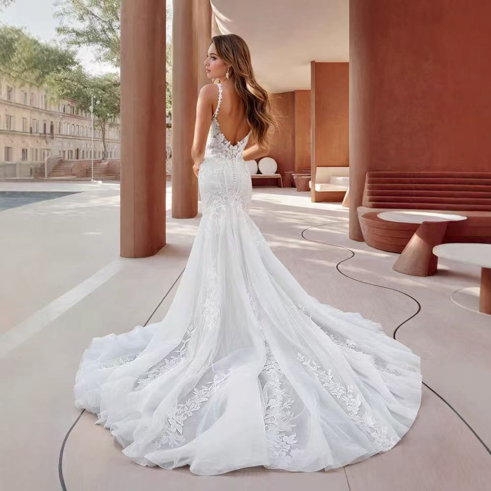 Strapless Satin Mermaid Bridal Wedding Dress