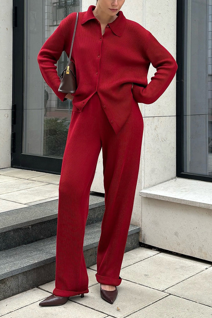 Edinburgh Royal Mile Elegant Knitted Coat and Trousers Set