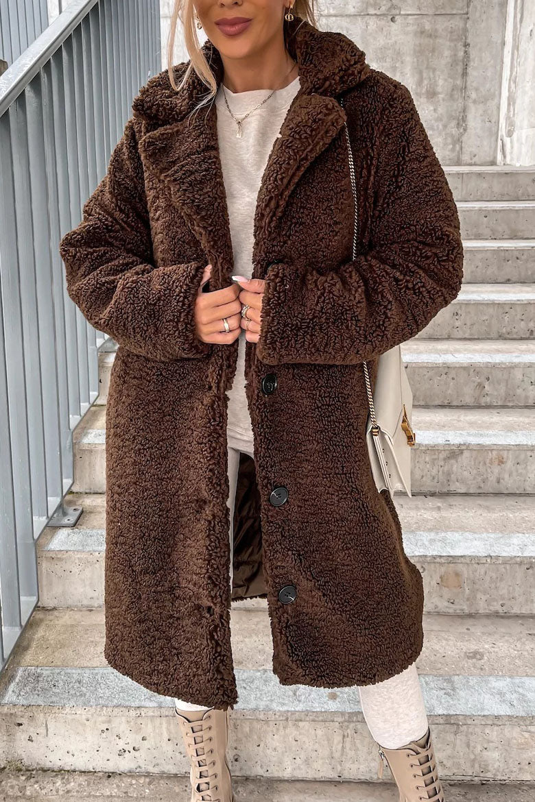 All For You Long Plush Coat - Fashionpara