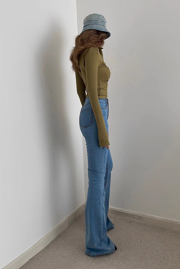 Nature High Waist Flared Hem Jeans