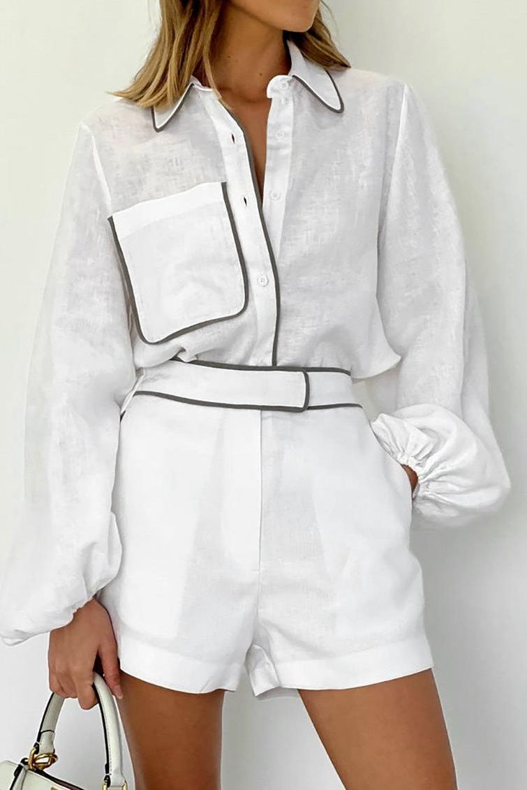 cotton and linen long-sleeved summer suit