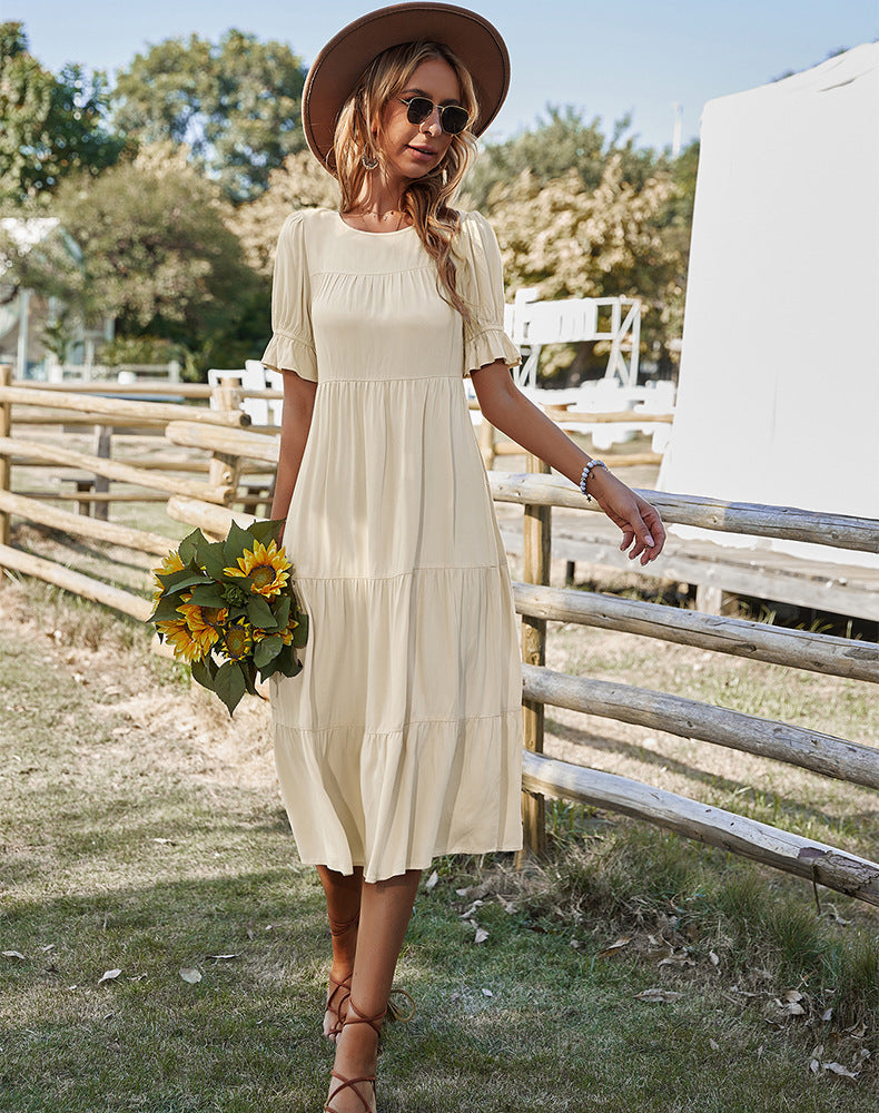 Vinyasa Smocked Swiss Dot Maxi Dress - Fashionpara