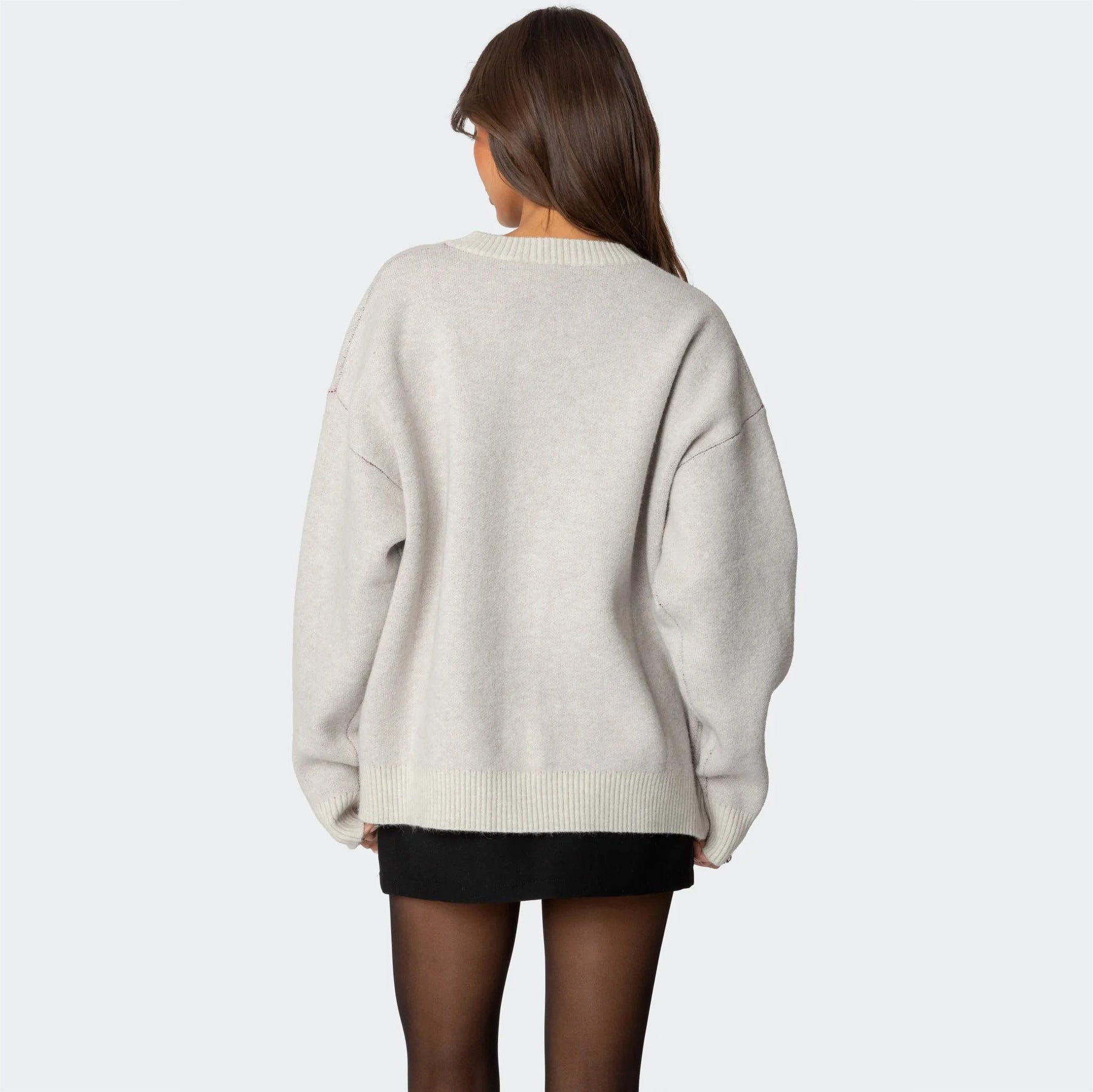 Cherry Pattern Colorblock Knit Sweater by PrincessAce