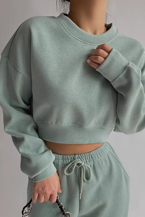 Solid Cut Out Knit Sweater for Stylish Workouts