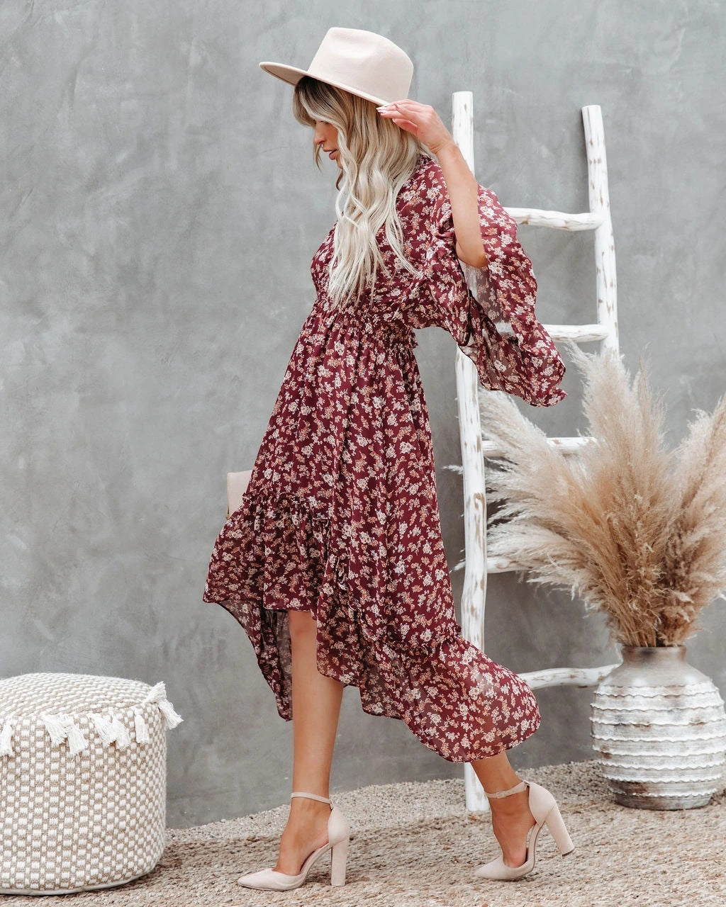 Brookings Floral Shimmer Midi Dress - FINAL SALE