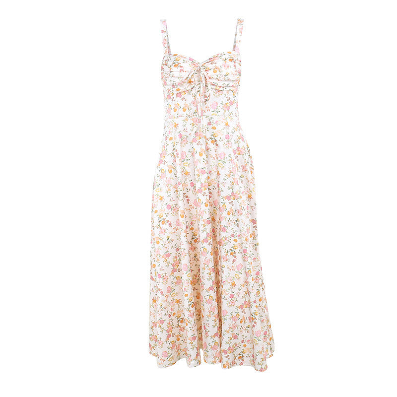Floral Print Sweetheart Corset Flared Maxi Dress 12