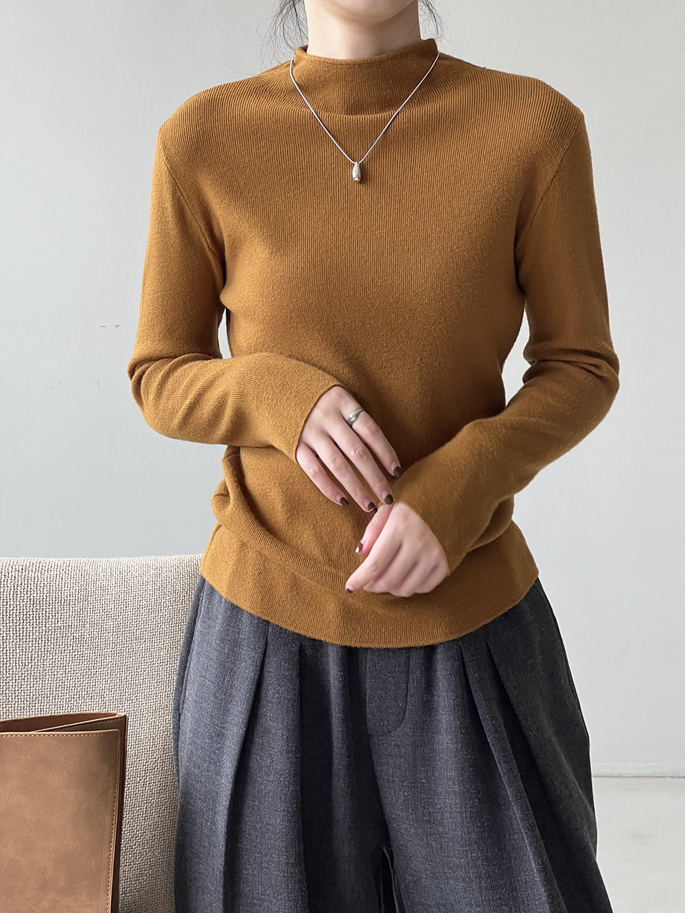 Brushed Soft Touch Half Turtleneck Sweater for Comfort