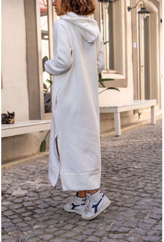 ShoptheCIC Knitted Hooded Fleece Long Sweater Dress