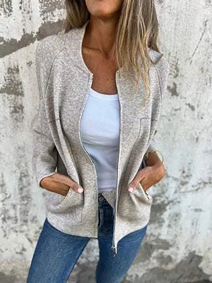 Tailored Slim Woolen Cropped Jacket for Effortless Style