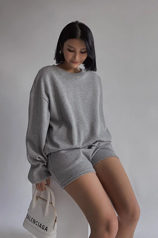 Orro Shop Stylish Long Sleeve Sweater and Shorts Set