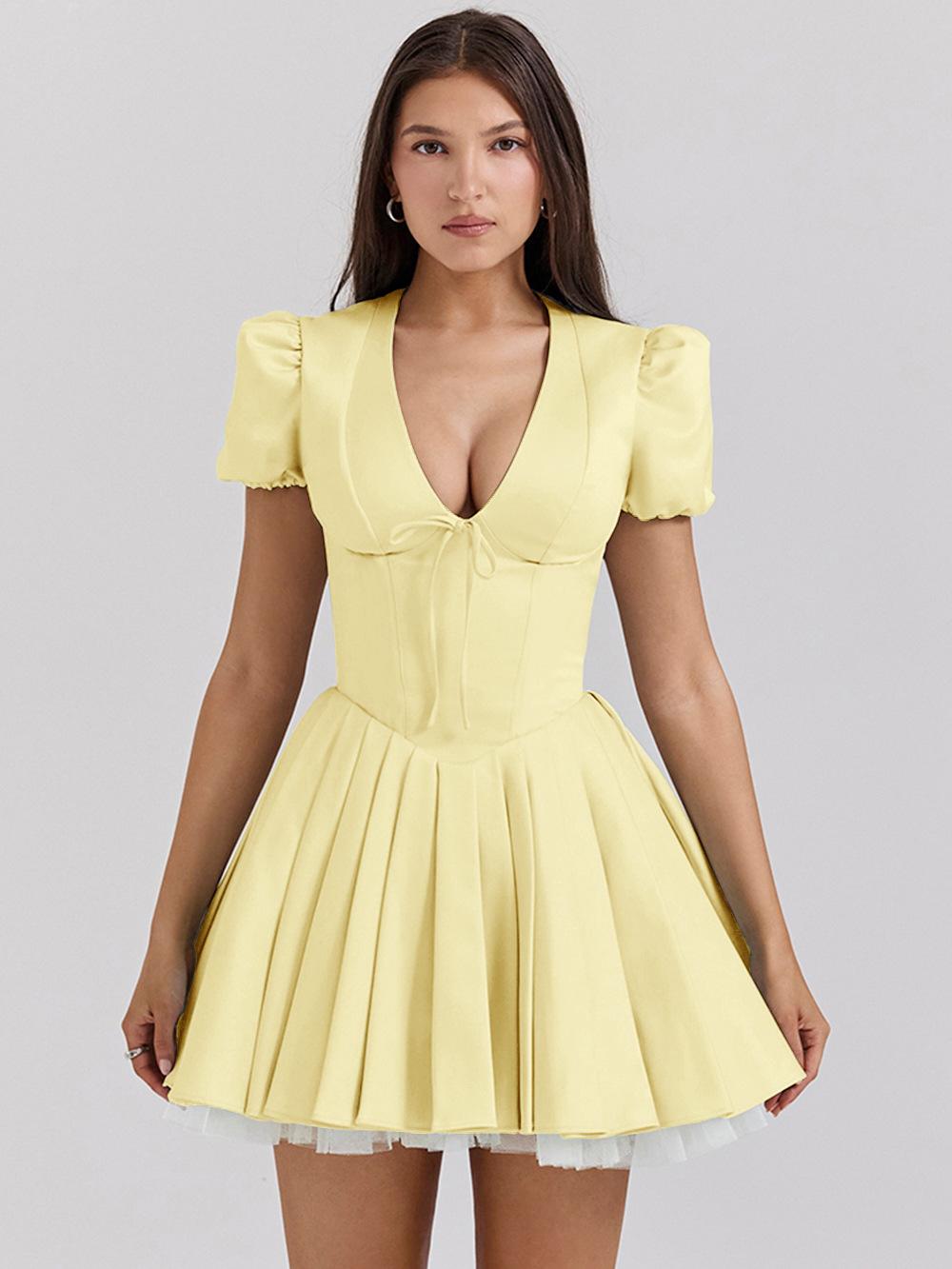 Solid Color Corset Style Mini Dress