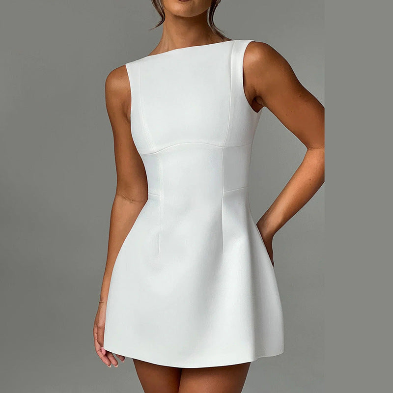 Boat-Neck Sleeveless Fit-and-Flare Mini Dress 5