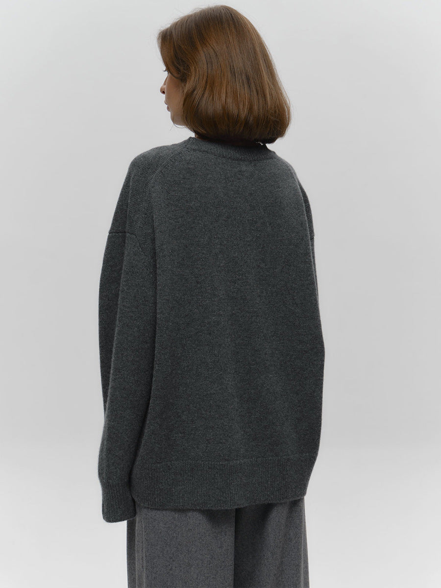 ShoptheCIC Classic Solid Color Knitted Pullover Sweater