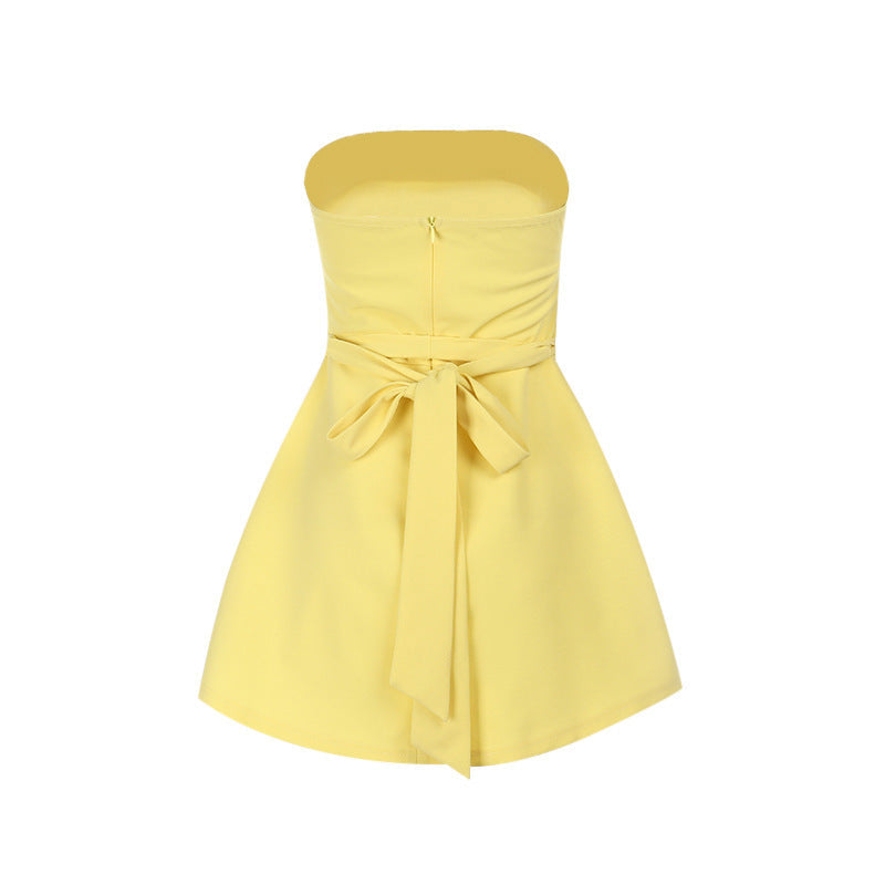 Strapless Ruched Full-Skirt Fit-and-Flare Mini Dress 10