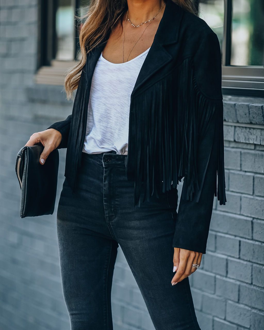 Fringe Cropped Vintage Long Sleeve Jacket for Stylish Layers