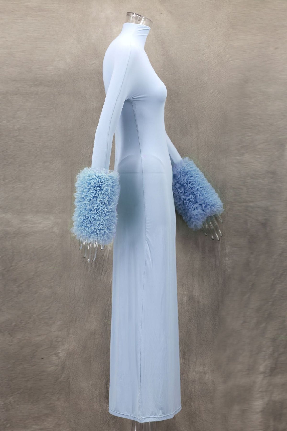 Turtleneck Long-Sleeve Knit Column Maxi Dress 11