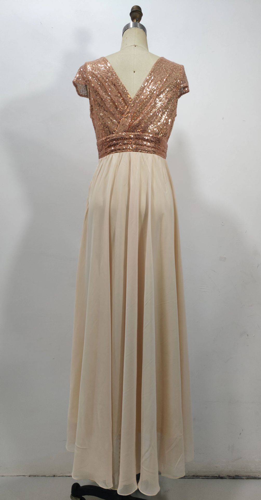 V Neck Long Formal Dress with Sequins - Fashionpara