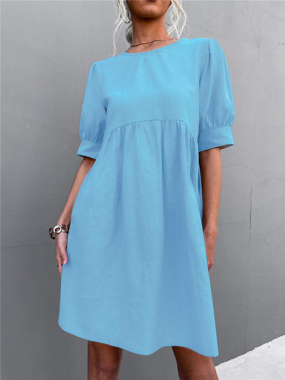 Marketa Puff Sleeve Babydoll Dress