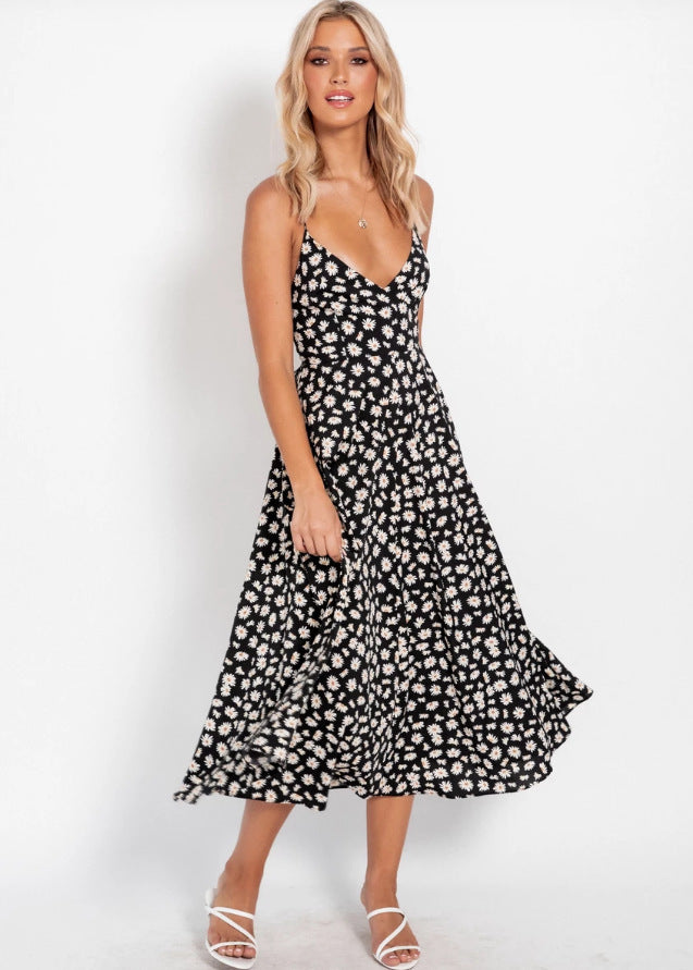 Torrie Polka Dot Tie Front Maxi Dress - Black - FINAL SALE - Fashionpara