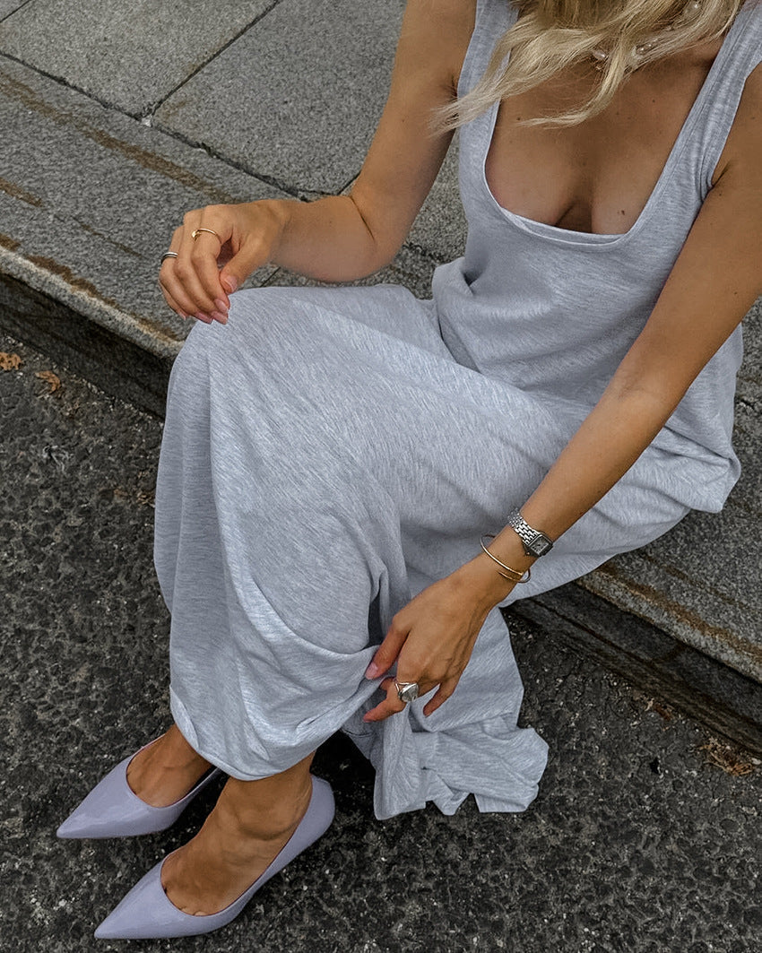 Scoop-Neck Sleeveless Jersey Column Maxi Dress 5