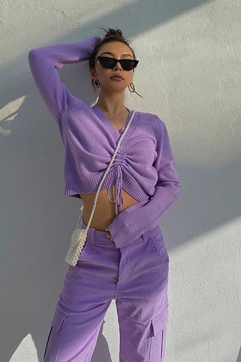 Orro Shop Vintage Drawstring V Neck Sweater for Comfort