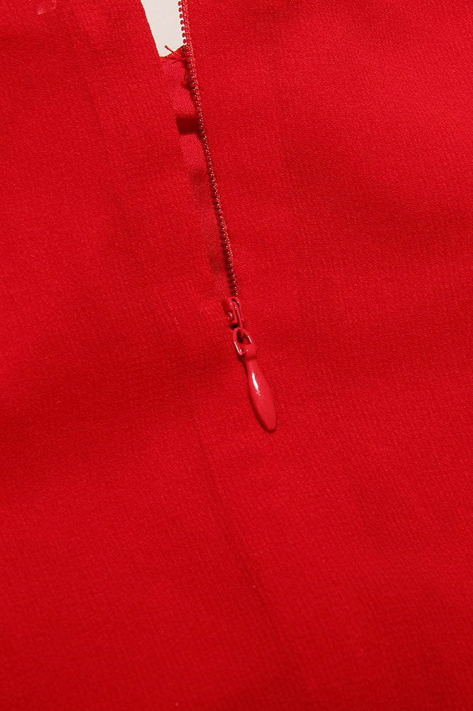 Glamorous Solid Sweetheart Summer Chiffon Mini Sundress - Red